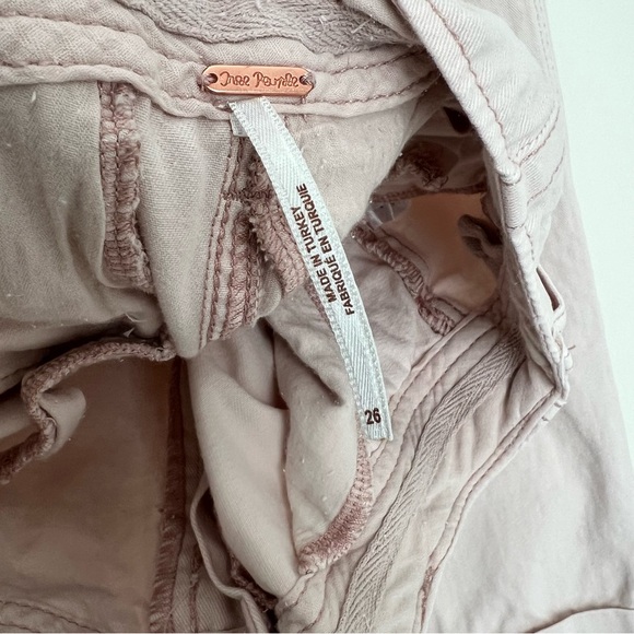 Free People Relaxed Boyfriend Chino Pants Size 26 Pale Pink 100% Cotton - Picture 7 of 10